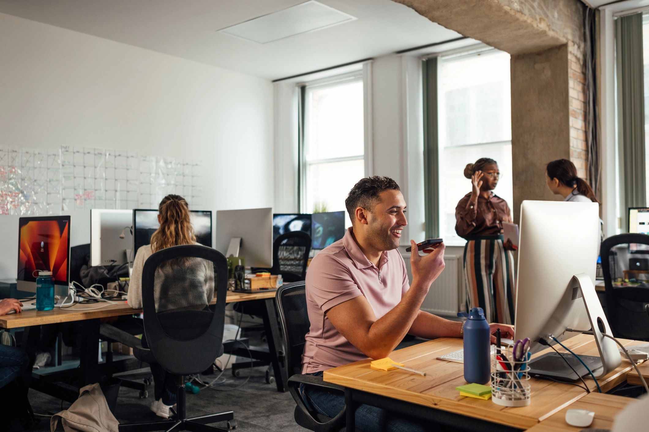 Recruitment office team working together in a professional environment
